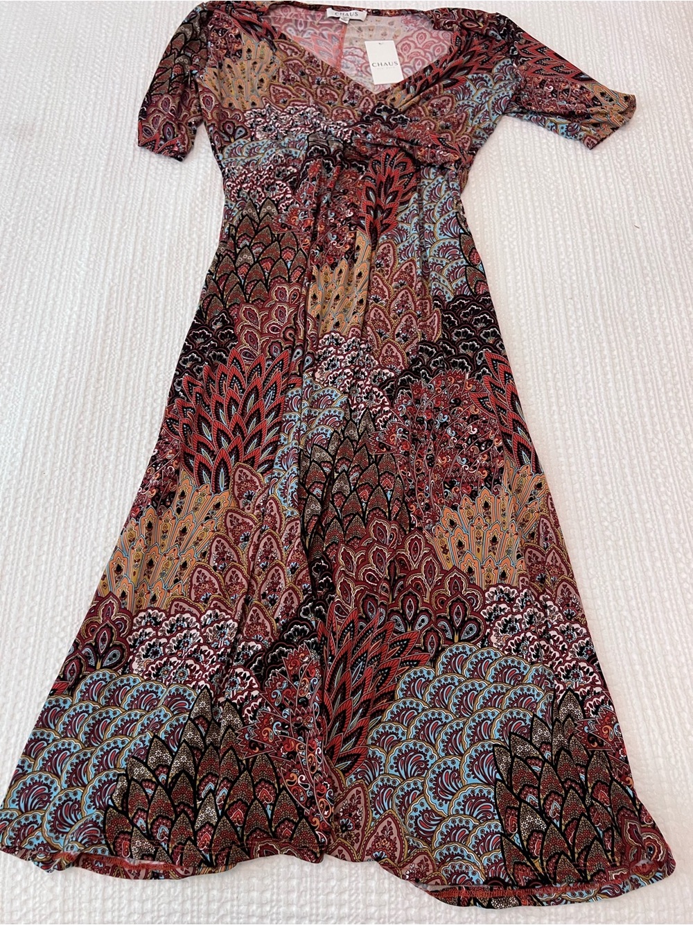 Chaus Multicolor Paisley Empire-Waist Dress petite new with tags